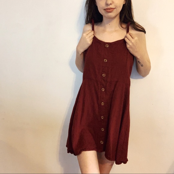 Dresses & Skirts - RED BUTTON DOWN BABYDOLL DRESS SIZE SMALL